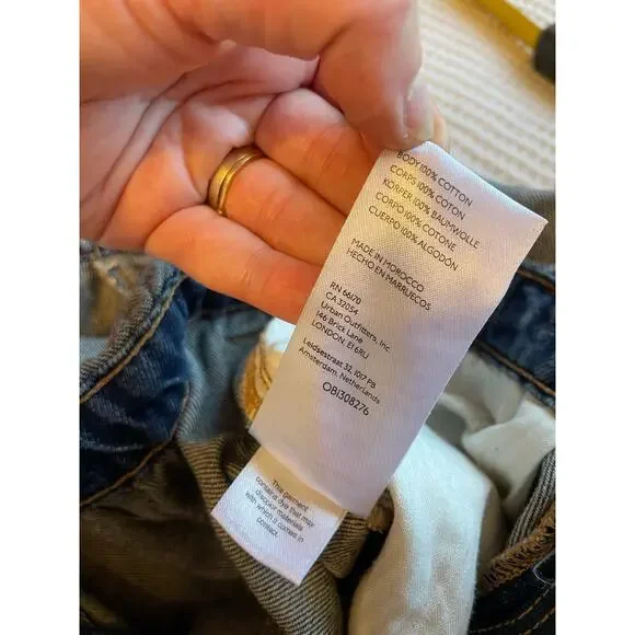 Free People We The Free Western Denim Zip Up Long Sleeve Straight Leg Jumpsuit M - Picture 15 of 15